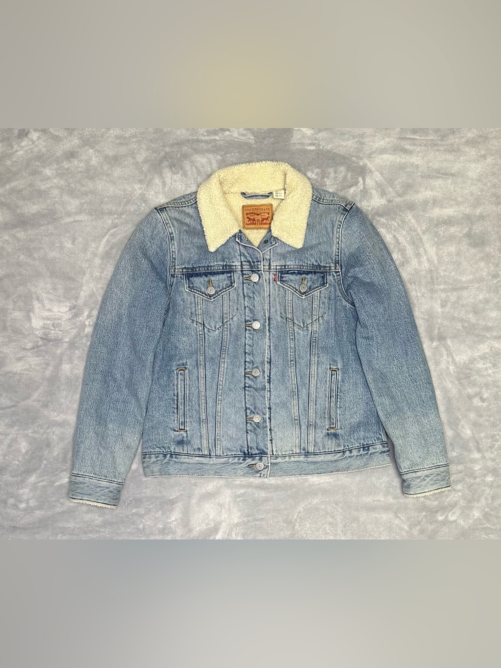 Levi’s Faux Sherpa Womens M Trucker Jacket Denim Levi Strauss